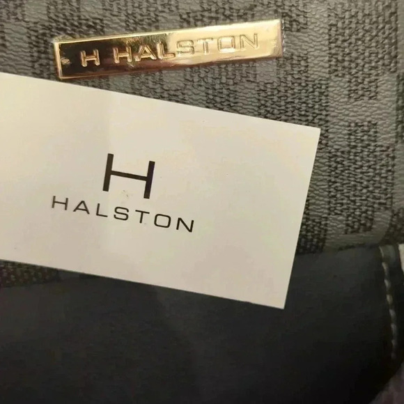 H by Halston Faux Leather Black and Gray Wallet - - Picture 3 of 7